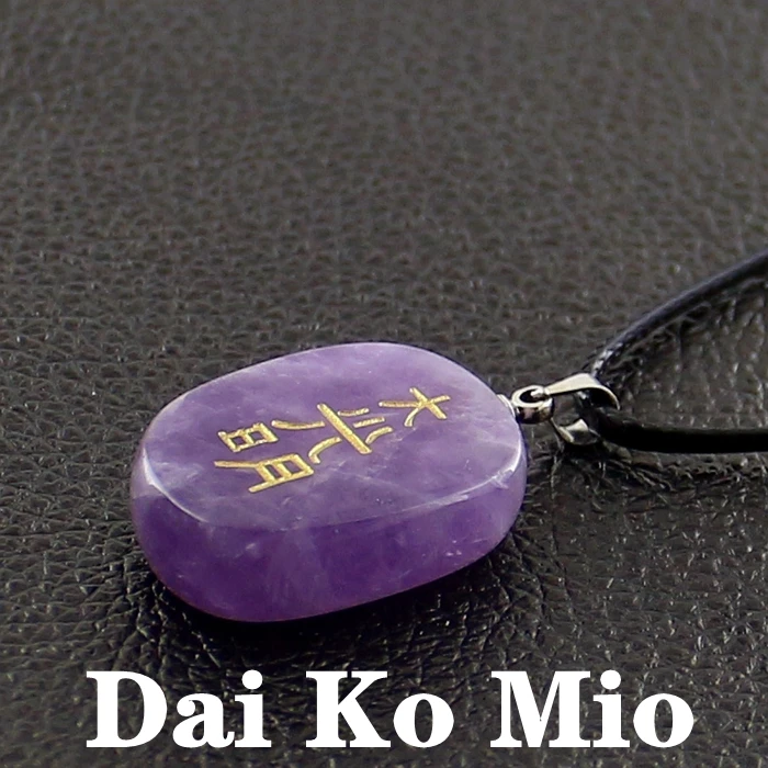 DaiKoMio 05 Горячая Распродажа ожерелье из натурального хрусталя лазурит полный комплект энергетического камня подвесной рейки чакры колье - Окраска металла: DaiKoMio 05