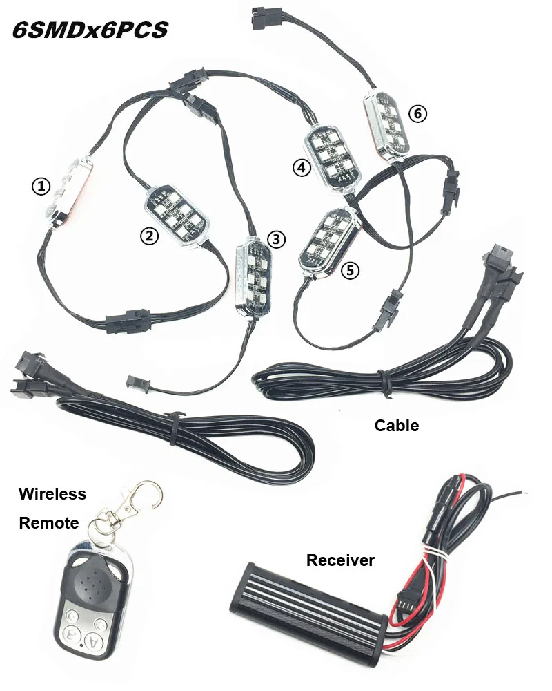 WLKE 6 штук с несколькими цветами RGB цвет Беспроводной пульт дистанционного