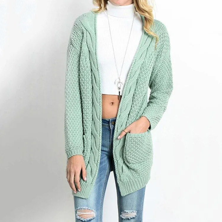 Long Solid Sweaters Fashion 2018 Women Casual V Neck Knitted Cardigan Sleeve Autumn Winter Tops for |