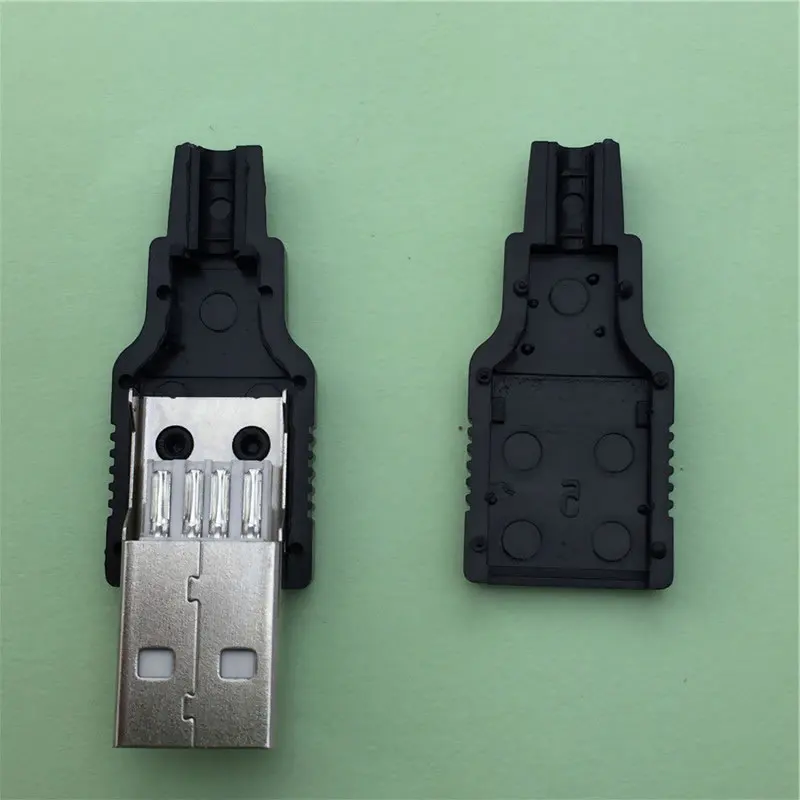 A03 IMC Горячая новинка 10 шт. тип А штекер USB 4 контактный разъем с черной пластиковой