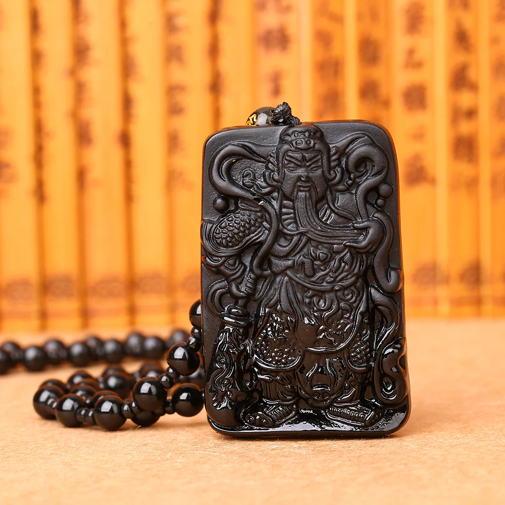Yumten Natural Obsidian Pendant Personalized Necklace Men Black Bead Chain Jewelry Gift Amulets | Украшения и аксессуары