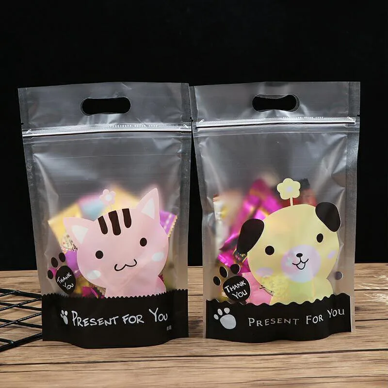 100 шт милый мультфильм пластиковые печенья конфеты мешок для упаковки хлеба с
