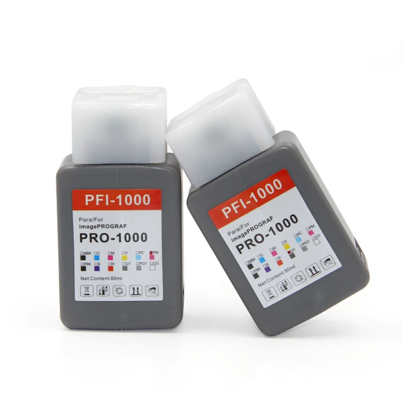 12 color cartridges for Canon Pro 1000 printer compatible ink cartridge with chip and pigment ink