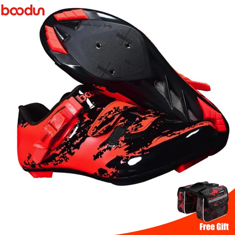 add bag Кроссовки для шоссейных велосипедных кроссовок, набор педалей, дышащая велосипедная самоблокирующаяся велосипедная обувь, Zapatillas Ciclismo, спортивные гоночные кроссовки - Цвет: add bag