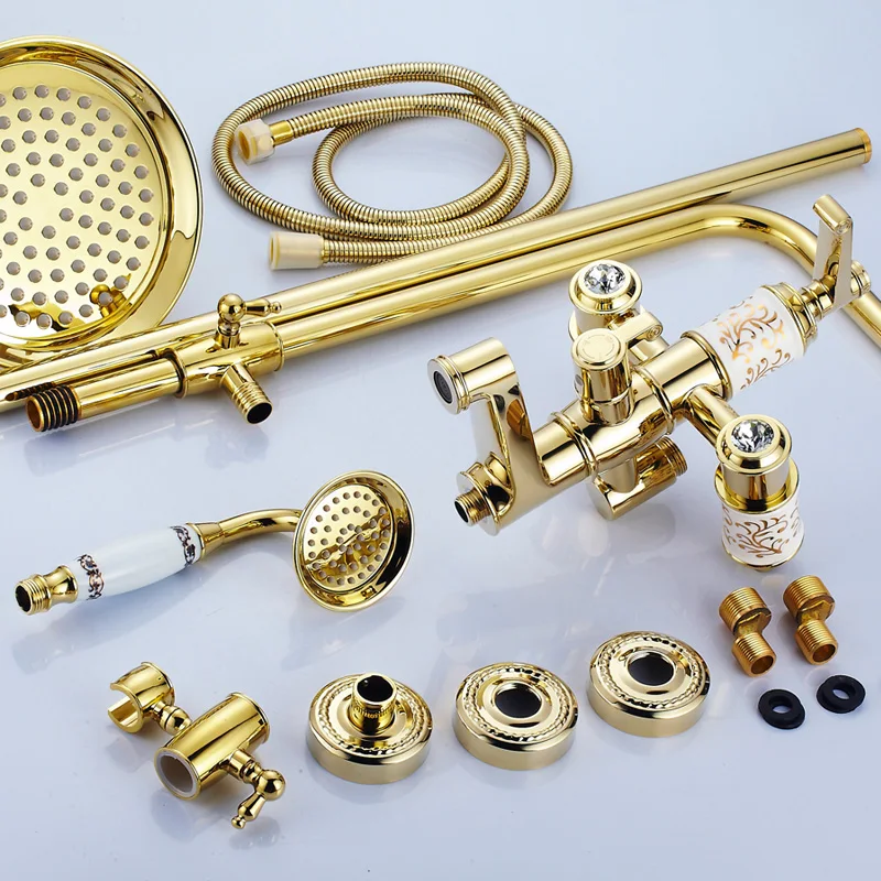 Смеситель для душа позолоченный с бриллиантами смеситель под антиквариат