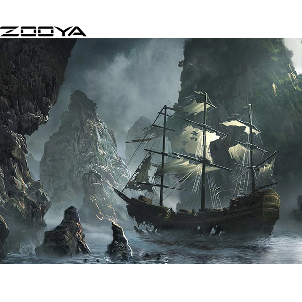 

Diamond Embroidery Sale Cross-Stitch Kits 5d DIY Diamond Painting Sailing In The Sea Embroidered With Rhinestones Gifts R642