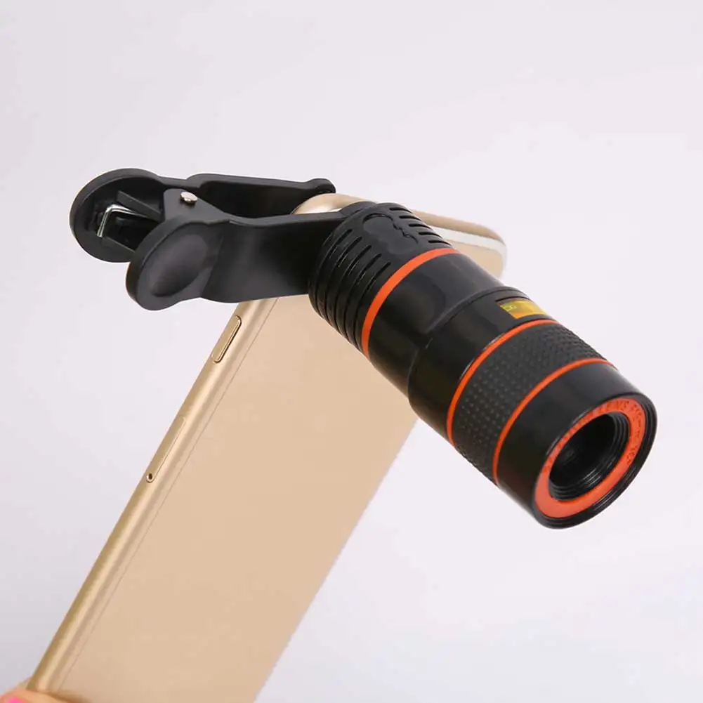 Увеличитель для смартфона Techvilla techvilla 8X длиннофокусный объектив лупа клип на фотографии для мобильного телефона смартфон черный Универсальный