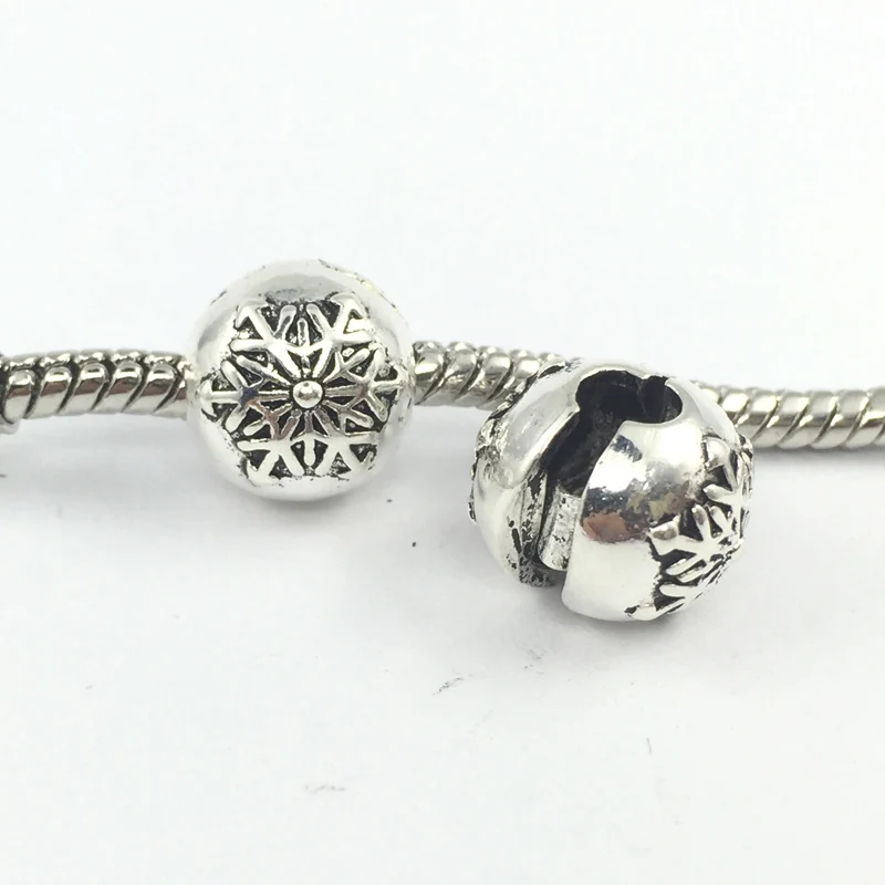 Снег зажимы бусины замочки круглый остановился Сафти Европейские Бусины