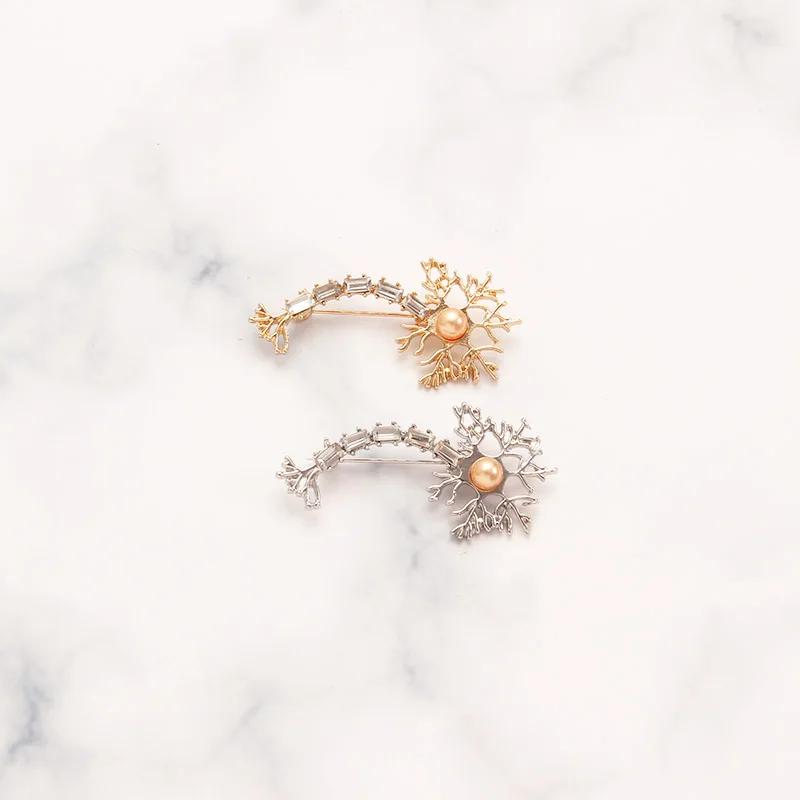 2 шт./компл. булавки и броши нейронная булавка с жемчугом кристаллами черепно