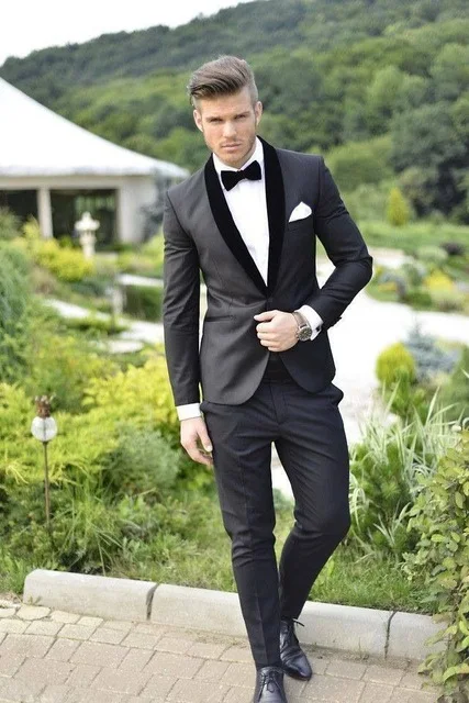 Мужской костюм на заказ королевский синий фрак приталенный Свадебный для мужчин
