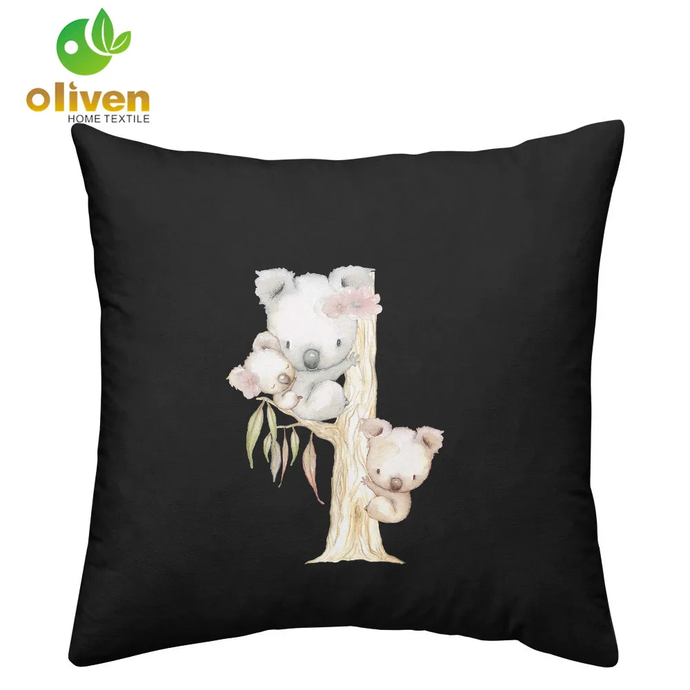 Cute Animal Koala Climbing Tree Cushion Cover Kids Cartoon Throw Pillows Living Room Sofa Seat funda cojin P15 | Дом и сад