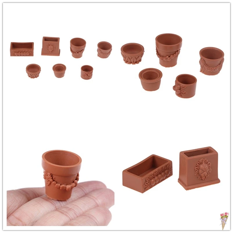 7 шт./компл. смолы горшок бонсай горшки мини для садового растения