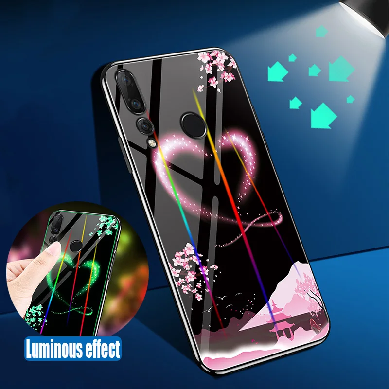 Лазерный светящийся чехол для Huawei Mate 20 Pro Nova 3 3i 4 Honor 8X Max 9i P Smart Plus 9H из закаленного