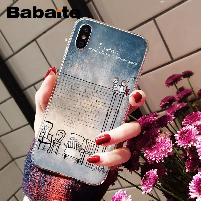 Babaite мягкий чехол для телефона с акварельным рисунком iPhone 5 5Sx 6 7 7plus 8 8Plus X XS MAX