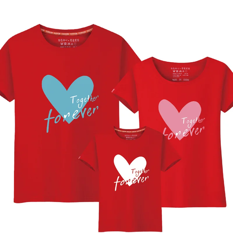 

1 Piece Matching-mother-daughter-clothes Family T Shirt Heart Print Mommy Daughter Matching Family Matching Mom Daughter Clothes