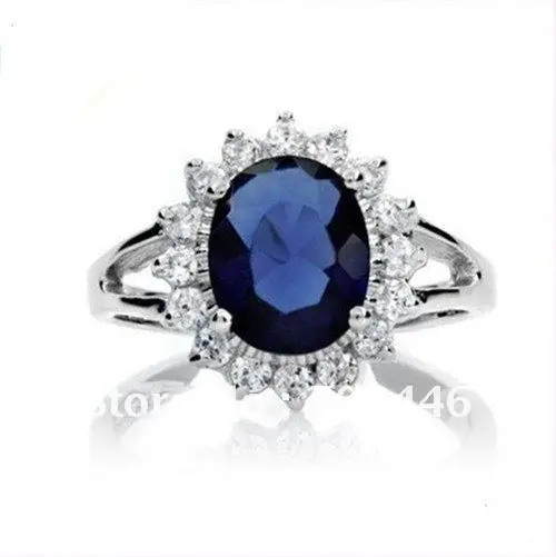 

Silver Tone Princess Diana Engagement jewelry Finger Ring