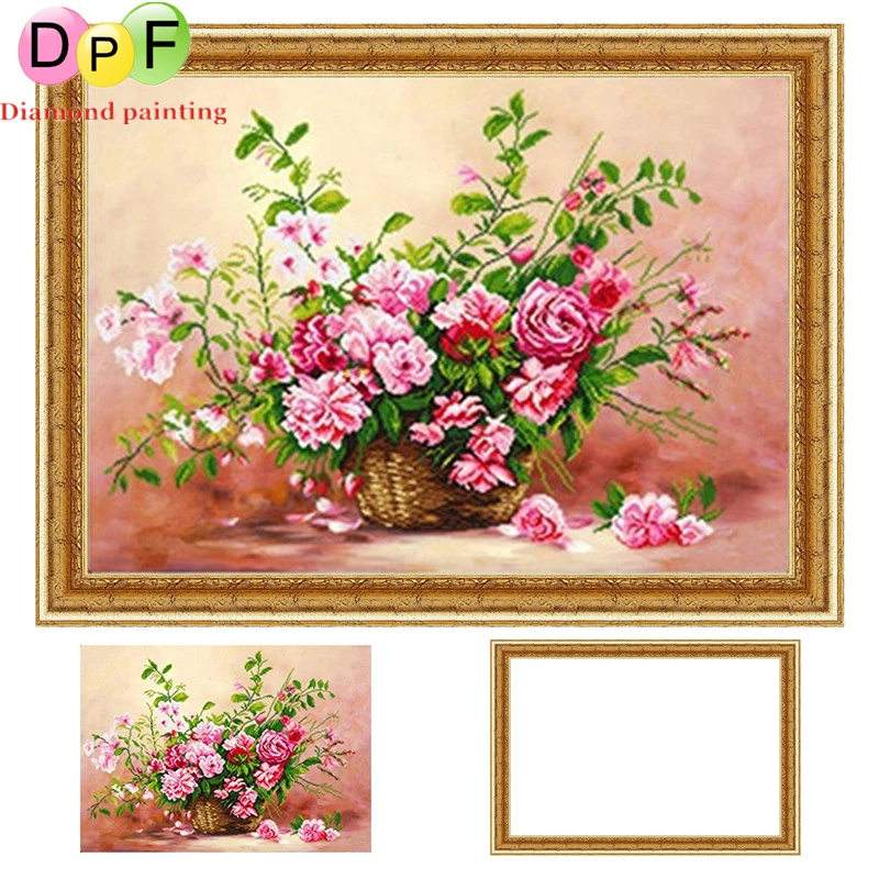 Набор для алмазной вышивки с рамкой DPF роза круглая алмазная живопись вышивка