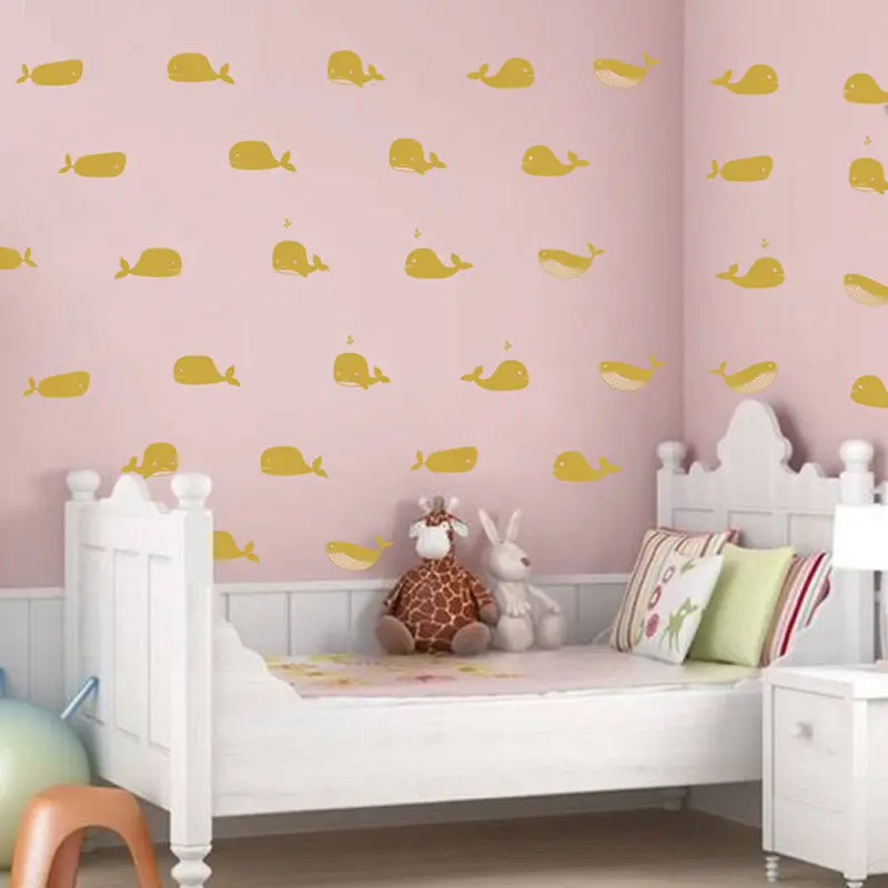 Мультяшный КИТ виниловая наклейка на стену восхитительный декор для детской