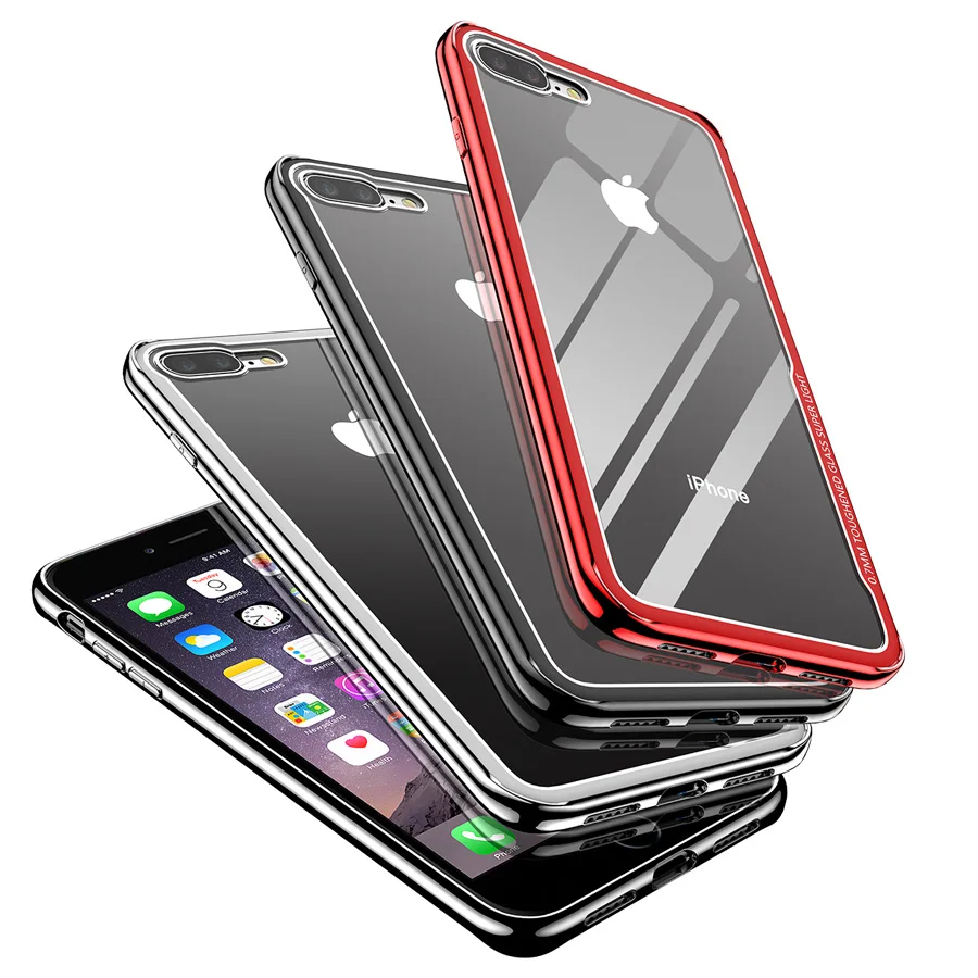 IQD защитный чехол для iPhone X, 8, 7, 6, 6S Plus, роскошное покрытие для чехла, TPU бампер, рамка, оболочка, прозрачное стекло, задняя крышка xr xs max
