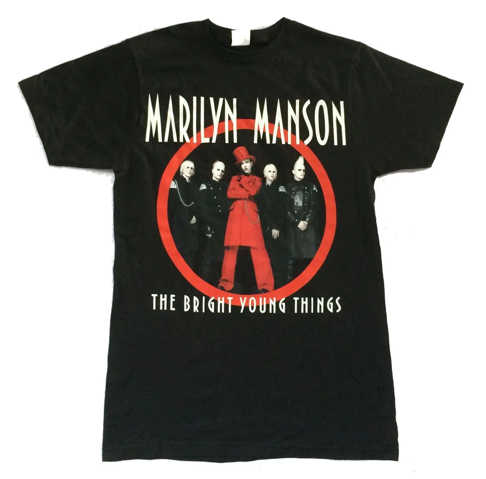 Мужская хлопковая футболка Marilyn Manson черная с принтом ярких молодых вещей новый