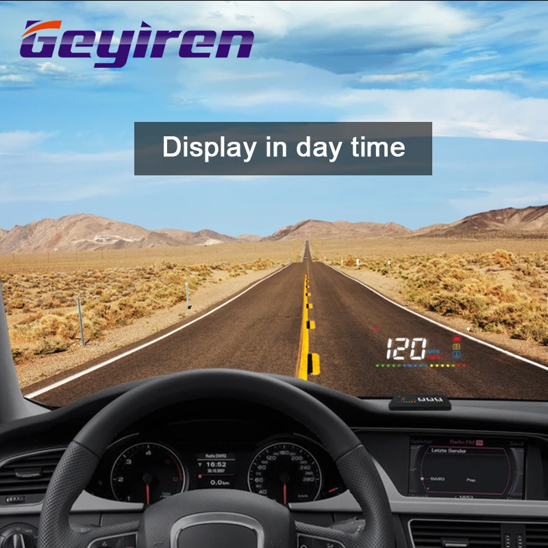 GEYIREN A200 HUD Дисплей obd2 Спидометр температура воды проекция на лобовое стекло для автомобиля hud Автомобильный Универсальный
