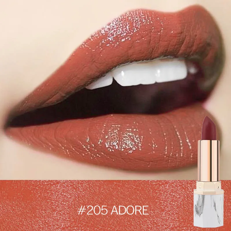 205 KIMUSE 3 Colors Waterproof Lipstick Long Lasting Liquid Matte Lipstick Kit Cosmetics Women Fashion Lip Maquillage Makeup Gift - Color: 205