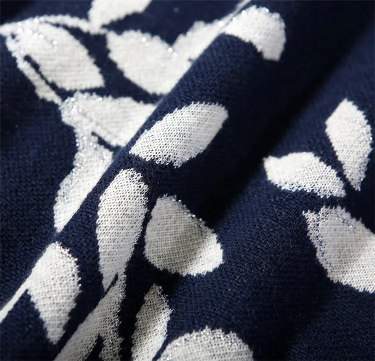 new arrival wool knit women fashion print pullover sweater Oneck dark green 2colors M/86-L/90