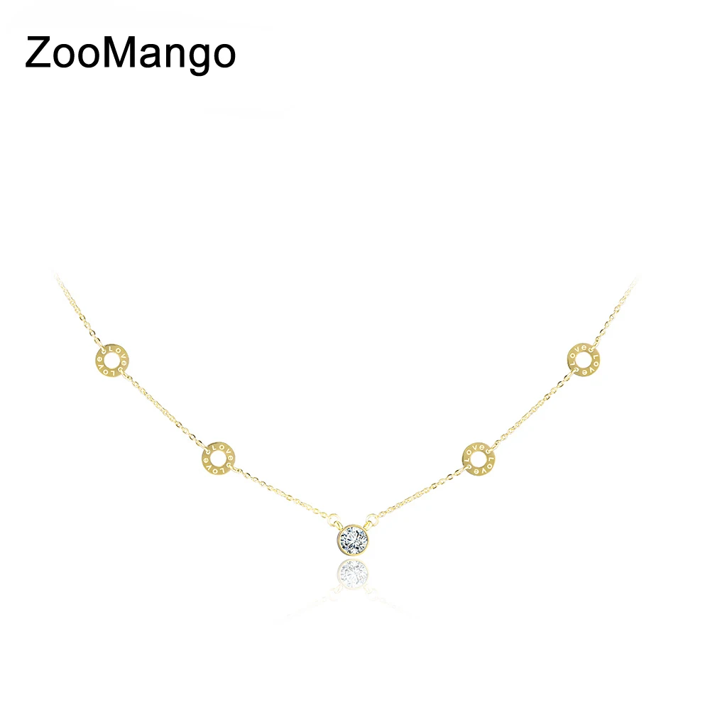 Классический из нержавеющей стали 5 шт круги CZ Кристалл Чокеры Neckalce золотой цвет