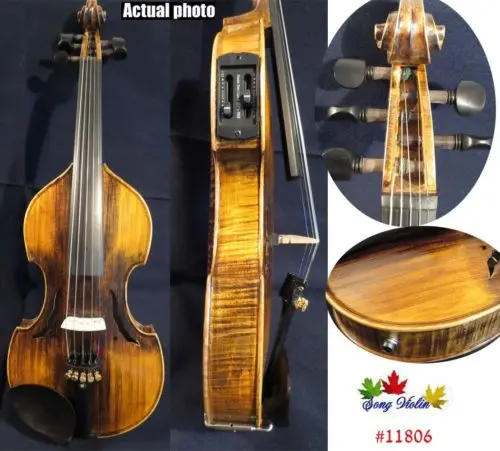Скрипка электрическая 5 струн черного цвета 4/4 #8640|acoustic violin|electric violin5 string |