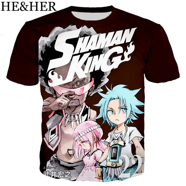 Shaman King Amidamaru Guardian Ghost популярная футболка для мужчин и женщин, футболки с 3D принтом, Повседневная футболка в стиле Харадзюку, уличная одежда, топы - Цвет: 7