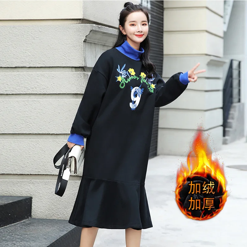 Элегантное Длинное Платье для беременных Осенняя праздничная одежда женщин