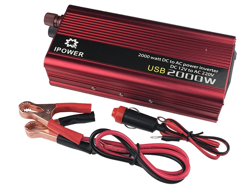 Профессиональный 2000W автомобильный инвертор DC 12V к AC 220V-240V Инвертор питания