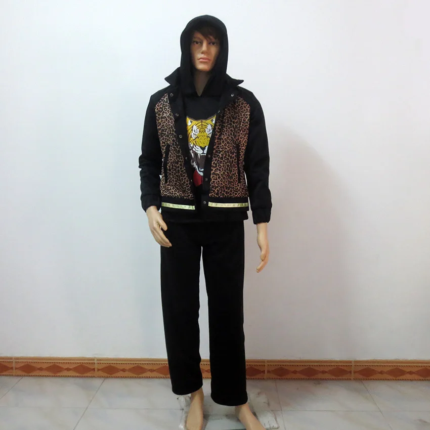 Юрий! На льду Юрий плисецкий ежедневный черный костюм Хэллоуин Косплей Костюм |