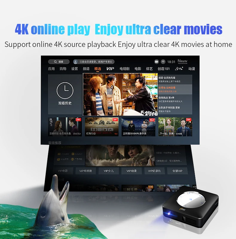 Заводской домашний мультимедийный проектор Proyector Android 7,1 Pico проектор HDMI USB медиаплеер 1080P зеркальный iPhone ноутбук IOS Android телефон