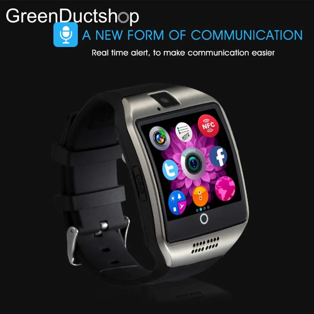 Q18 Шагомер Смарт часы с Сенсорный экран камеры Поддержка TF Bluetooth smartwatch Facebook Whatsapp