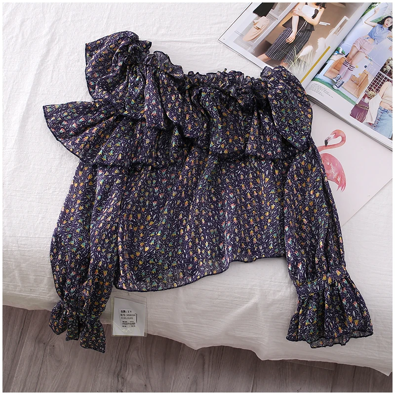 Почтовая летняя новая цветная шифоновая рубашка с длинным рукавом и открытыми