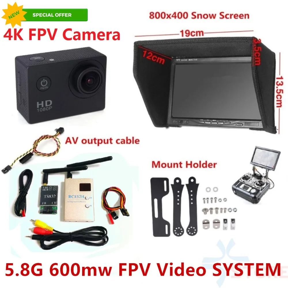 FPV Combo 800x480 несиний монитор + 600 МВт Tx и Rx радиодержатель для SJCAM SJ4000 XiaoMi Yi Спортивная