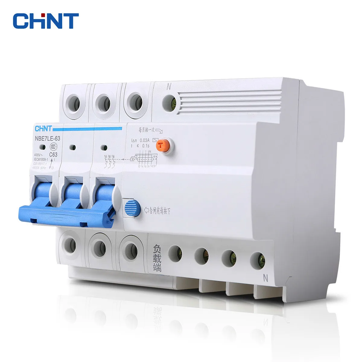 

CHINT Leakage Protector NBE7LE 3P + N 63A Small Circuit Breaker Air Switch
