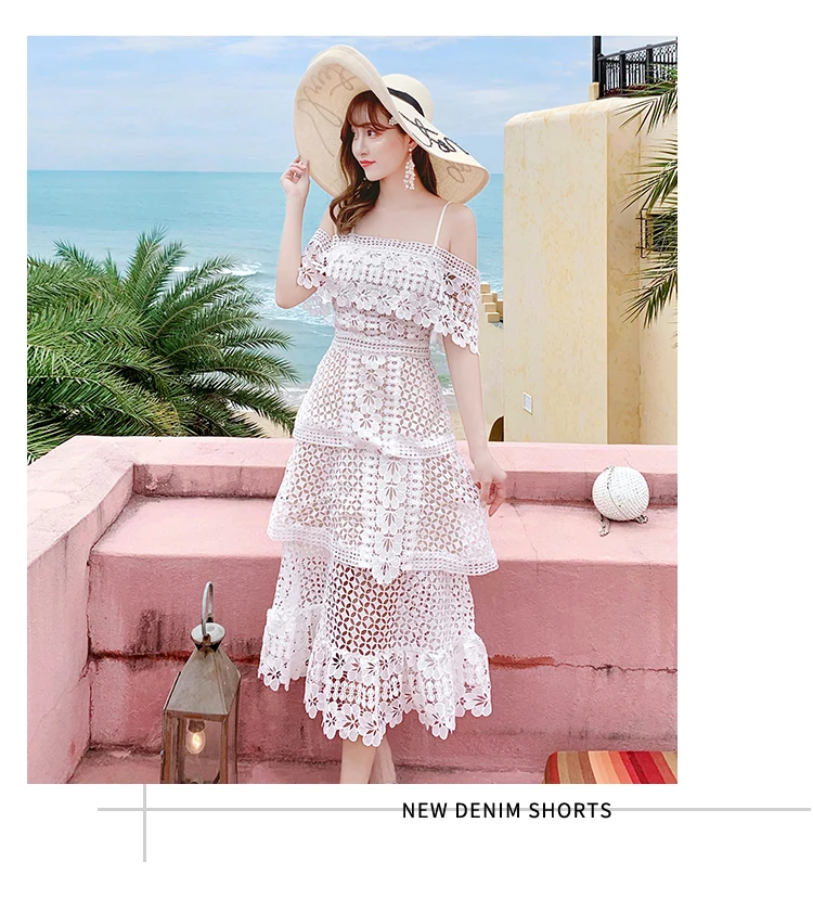 Женское кружевное платье-Автопортрет длинное многослойное платье с открытыми