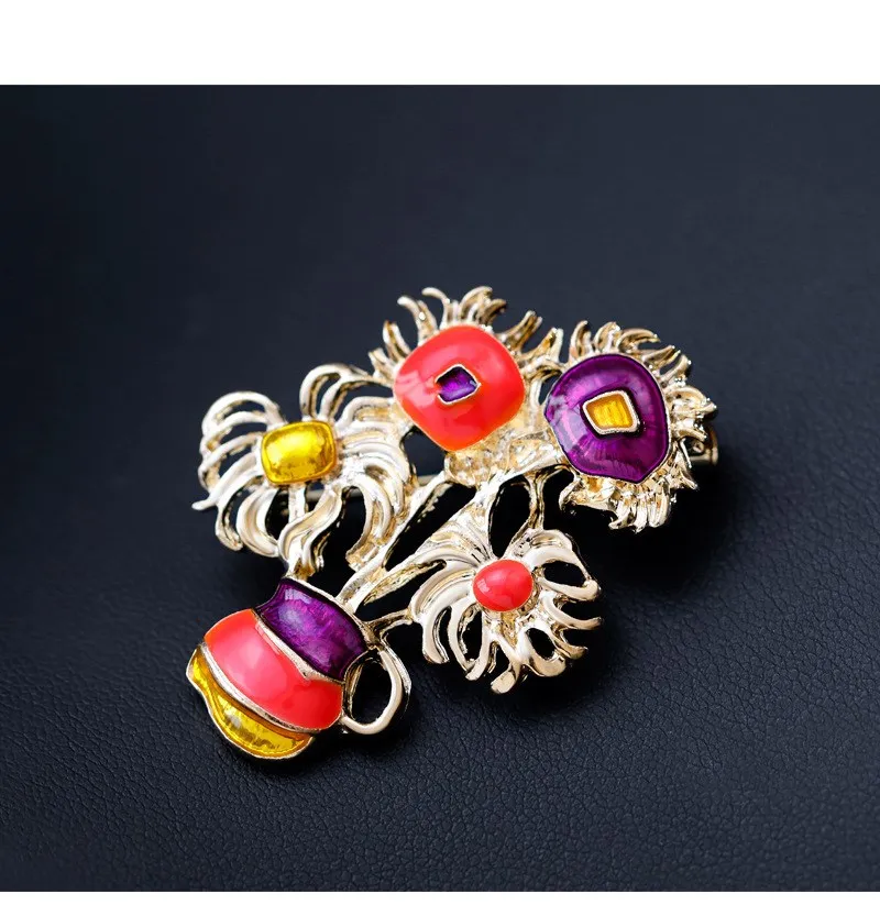 2018 Новая высококачественная Классическая абстрактная натюрморт брошь покрытая