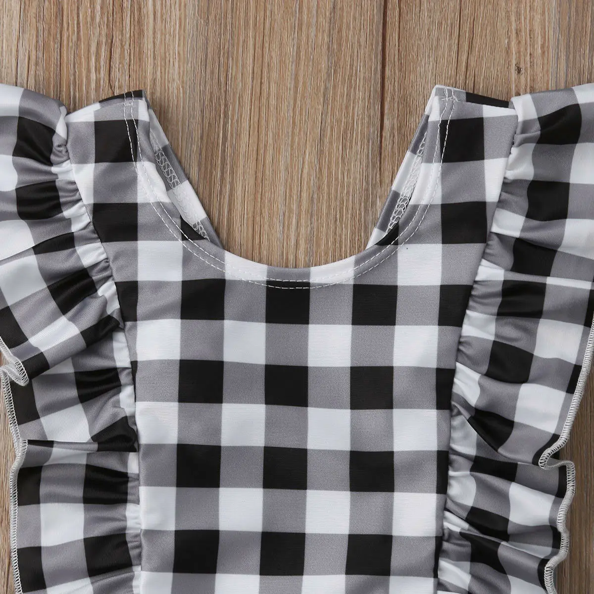 Детский купальный костюм для серфинга милый клетчатый комбинезон без рукавов с