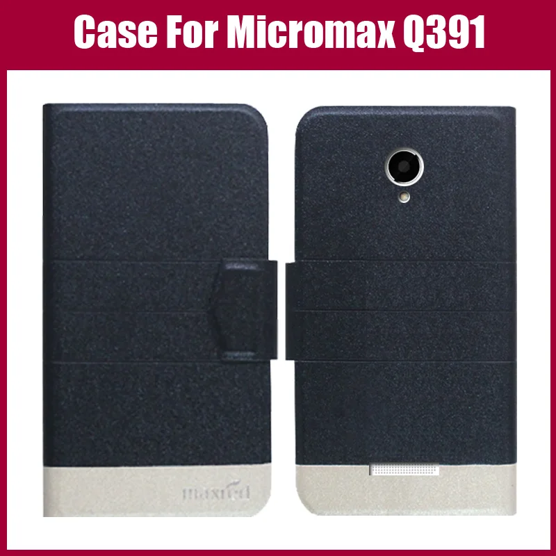 Ультратонкий кожаный защитный чехол высокого качества 5 цветов для Micromax Canvas