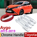 Роскошная хромированная накладка на дверную ручку для Toyota Aygo MK2 2015  2019, аксессуары для автомобиля, наклейки, набор отделки 2016 2017 2018