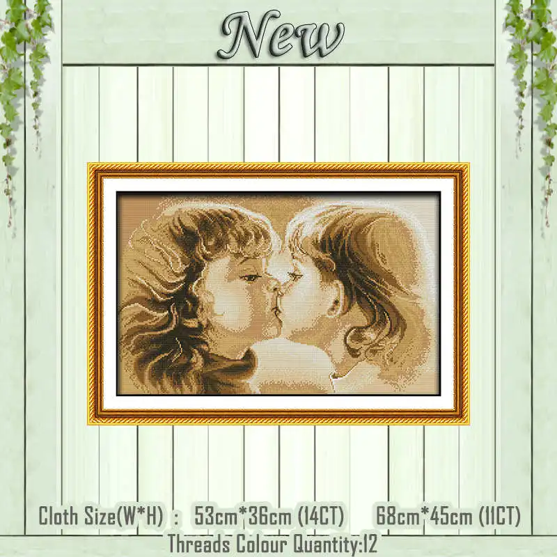 Love kiss Милые влюбленные невинность шепот девочка мальчик Счетный напечатан на холсте DMC 11CT 14CT наборы вышивки крестом вышивка набор для рукоделия - Цвет: Love kiss