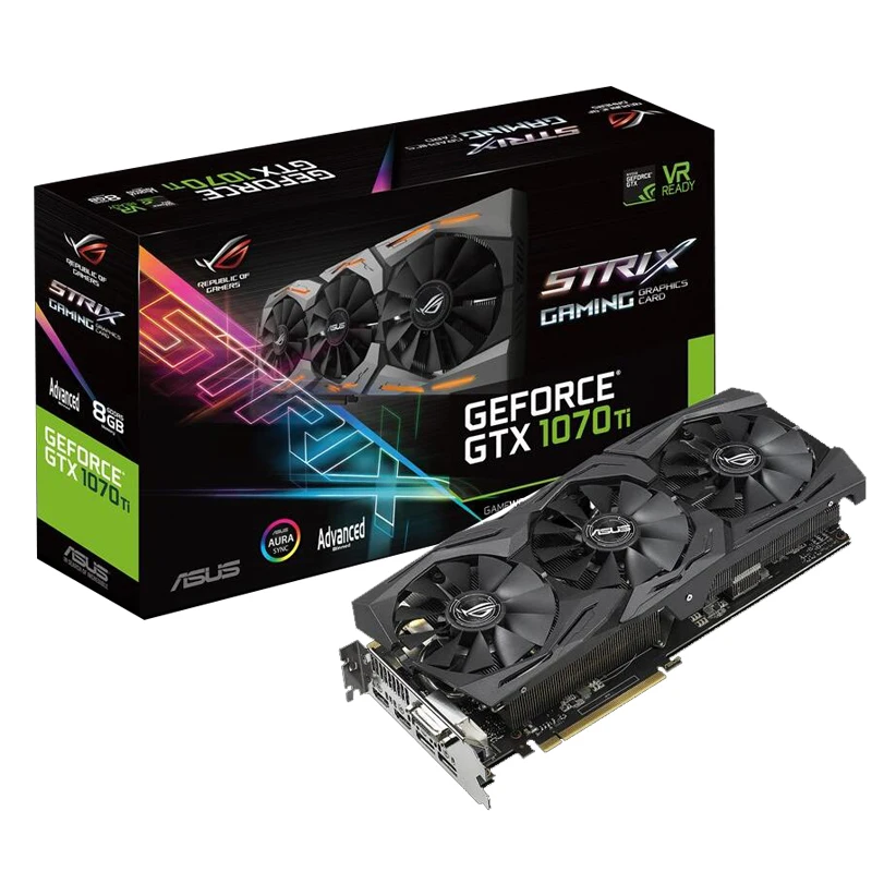 ASUS ROG STRIX GTX1070TI-A8G игровая компьютерная видеокарта | Компьютеры и офис