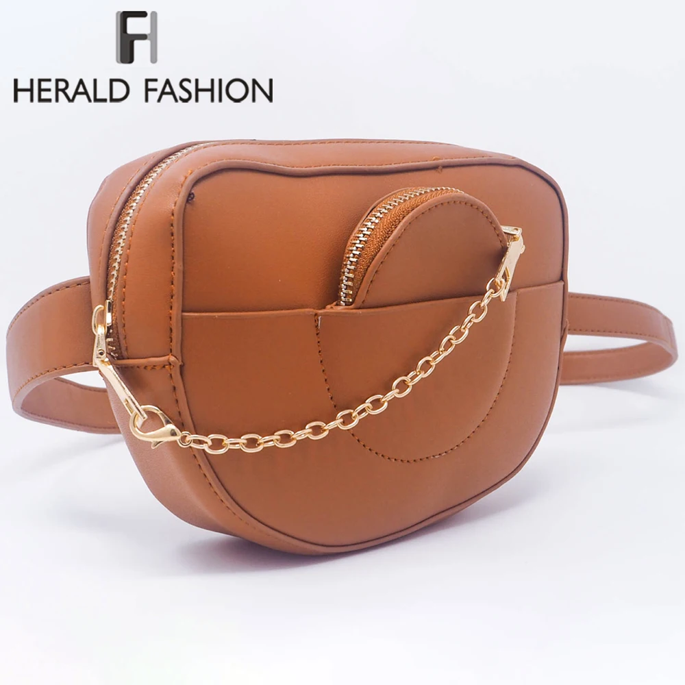 Herald Fashion качественная Кожаная поясная сумка женская на ремне роскошная брендовая