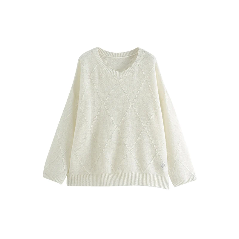 

Toyouth Women Spring Sweater Casual Loose Solid Color Long Sleeve Thin Sweater Female New Arrival Sweaters