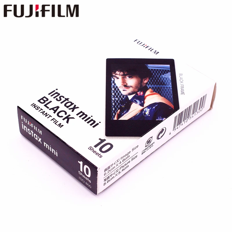 Оригинальная фотобумага Fujifilm Instax Mini 20 листов черная рамка для 8 7s 25 50s 90 9