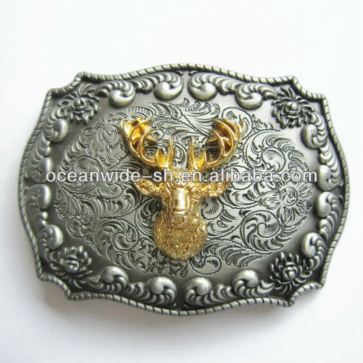 

JEAN'S FRIEND New Original Western Cowboy Wildlife Deer Head Double Color Belt Buckle Gurtelschnalle Boucle de ceinture