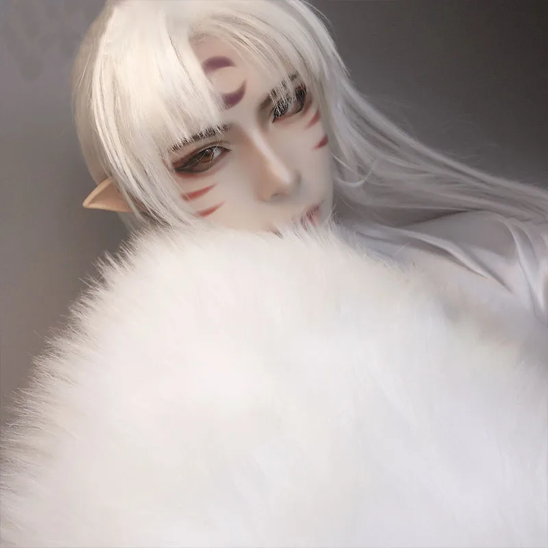 

Custom Styled Inuyasha Naraku Sesshomaru Cosplay Costume wig Party Black /1M Silvery Hair + wig cap + track
